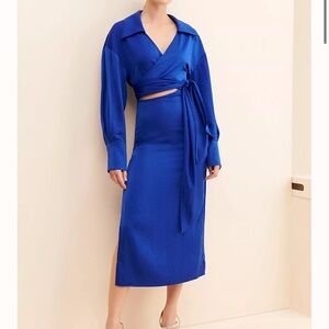Ronny Kobo Blue Wrap Dress